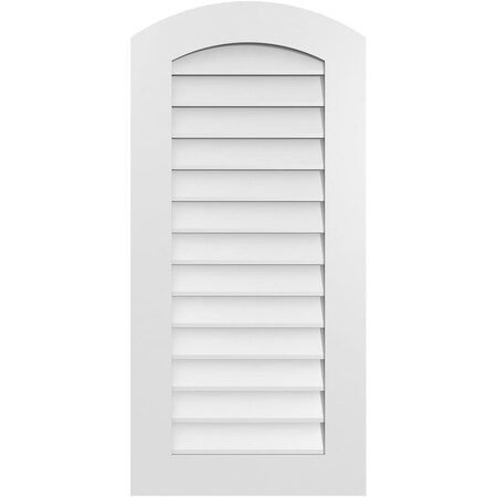 Ekena Millwork Arch Top Surface Mount PVC Gable Vent: Functional, w/ 3-1/2"W x 1"P Standard Frame, 20"W x 42"H GVPAR20X4201SF